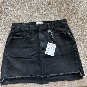 FRAME Black Denim Skirt